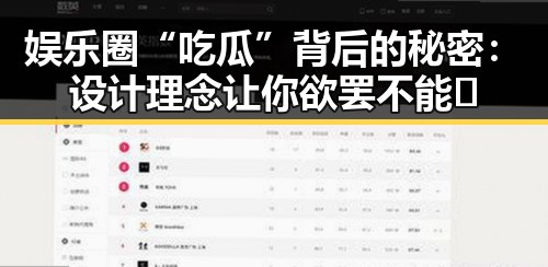 娱乐圈“吃瓜”背后的秘密：设计理念让你欲罢不能🍉